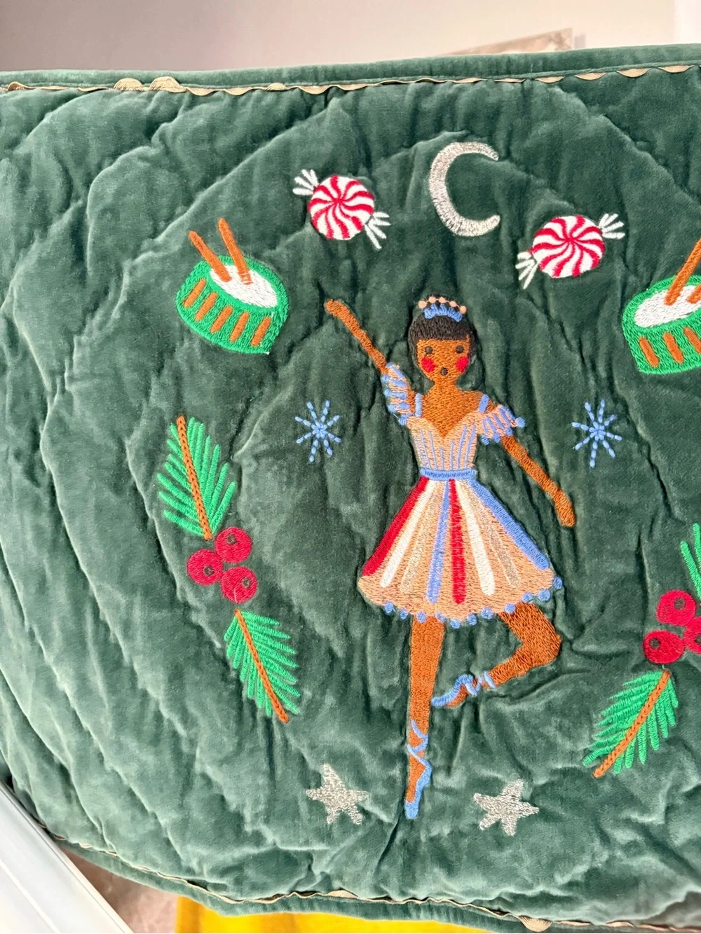 Rifle Paper Co. x Pottery Barn Kids Green Quilted Nutcracker Holiday Quilt Shams